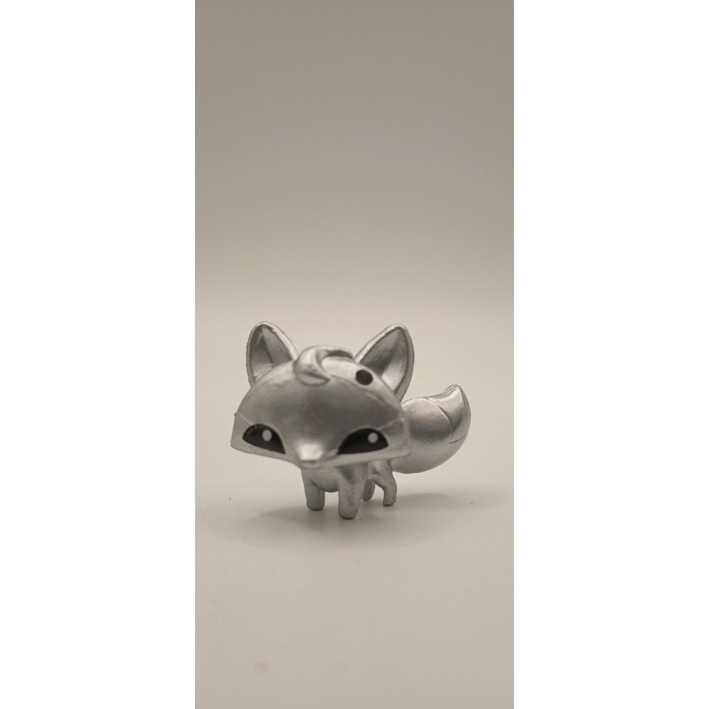 National Geographic Animal Jam Silver Fox Mini Figurine Collectible Toy 1.25"
